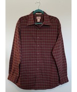 LL Bean Mens Shirt Large Red Green Plaid Wrinkle Free Traditional Fit Bu... - €20,47 EUR