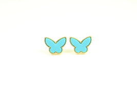 Mini Turquoise Butterfly Earrings - £27.42 GBP