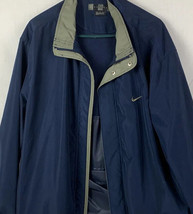 Vintage Nike Jacket Windbreaker Embroidered Swoosh Navy Blue Golf Zip XL... - £31.45 GBP