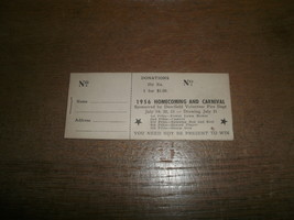 1956 Homecoming and Carnival Raffle Tickets Deerfield Volunteer Fire Dept  - $56.78 MXN