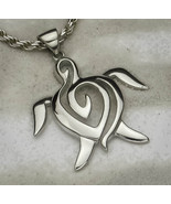 .925 Sterling Silver Open Sea Turtle Pendant - $90.18 CAD