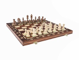 Krakow Hand Crafted Wooden Chess Set 53.3cm board with standard size - £89.90 GBP