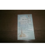 Old Prayer Card , Your Feast , the Bretching Line USA , 198A - £4.72 GBP
