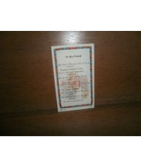 Old Prayer Card , Geffert 156 Italy , To My Friend  - £3.93 GBP