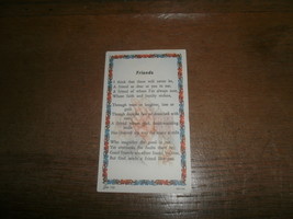 Old Prayer Card , &quot; Friends &quot; , Gerffert , Italy - £3.98 GBP