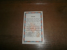 Old Prayer Card , &quot; Friends &quot; , Gerffert , Italy - £3.93 GBP