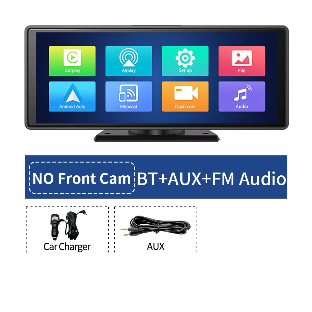 10.26&quot; 4K Dash Cam ADAS Wireless Carplay &amp; Android Auto Car DVR 5G WiFi GPS Navi - £153.63 GBP