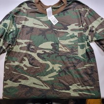 Vintage NOS Woodland Camo Single Stitch T-Shirt Sz X-Large W/Pocket Made... - £14.41 GBP