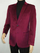 Men's Velvet Sport Coat Jacket by BASSIRI Leonardi J1042 Burgundy image 5
