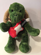 Build a Bear Trekkin Turtle Green Plush Toy Brown Shell BackPack and Red Guitar - £23.97 GBP