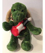 Build a Bear Trekkin Turtle Green Plush Toy Brown Shell BackPack and Red Guitar - $29.99