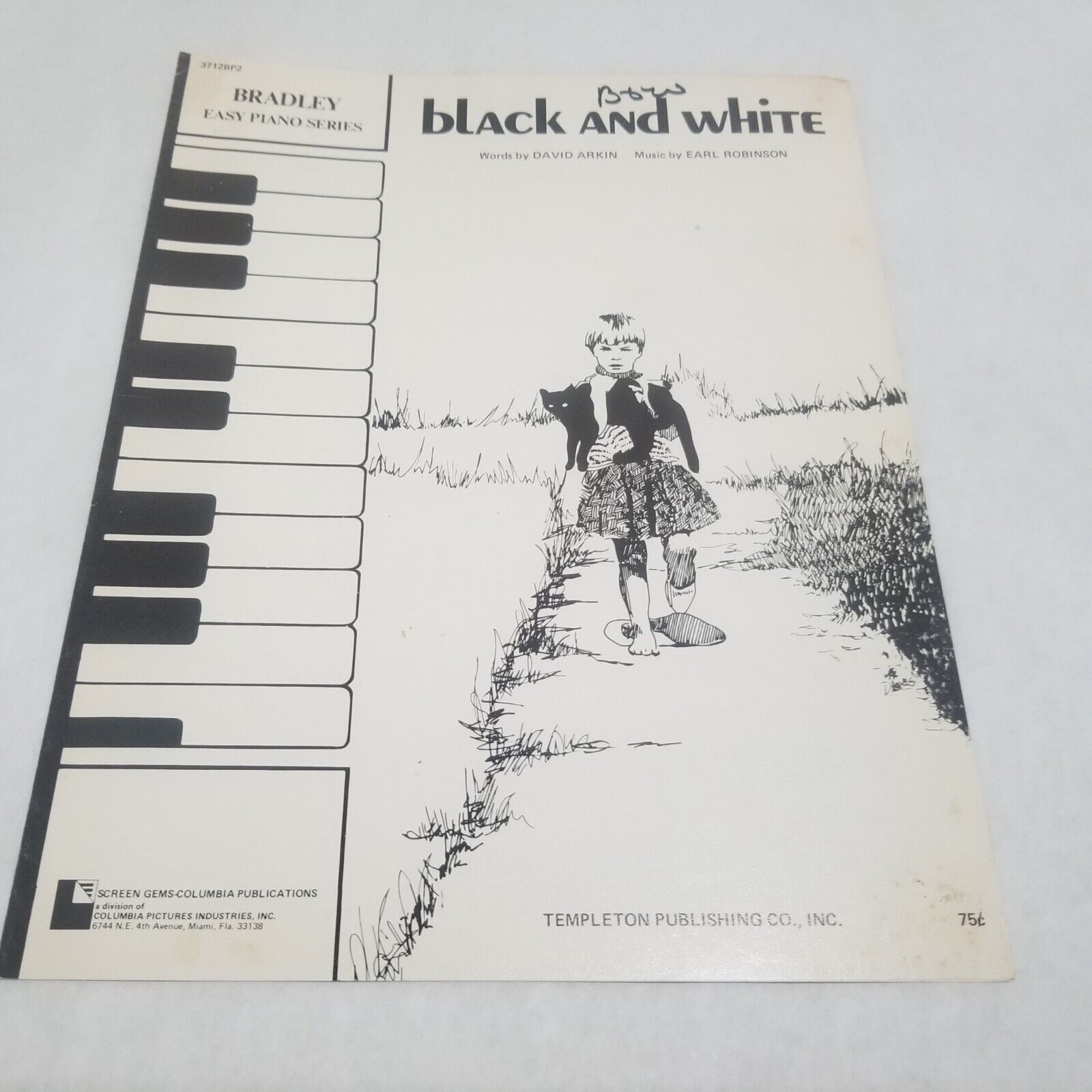 Primary image for Black and White by David Arkin and Earl Robinson Bradley Easy Piano Series 1972