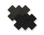 B-SIX NIPPIES BASIC BLACK CROSS NIPPLE COVERS/PASTIES SIZE B - £8.74 GBP