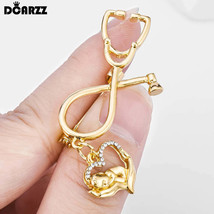 Sparkling Baby Badge Brooch  Medical Stethoscope Jewelry - $28.95