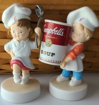 Campbell&#39;s Soup Kids ~ 2003 ~ Porcelain Figurines ~ 4&quot; Tall ~ Boy &amp; Girl... - $713.38 MXN