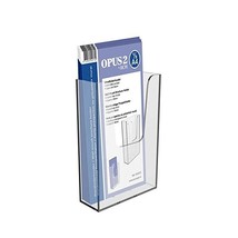 OPUS 2-Wall Mounted Brochure Holder, 1/3 A4, Crystal Clear Acrylic, Port... - £12.69 GBP