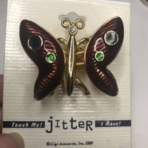 Vintage &quot;Jitter&quot; Trembler Butterfly Brooch New on Card - £14.90 GBP