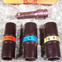 4pc 1/2 Inch Drive Flip Over 2-1 Air Impact Sockets Sae And Metric CR-MO 6 Point - $29.99