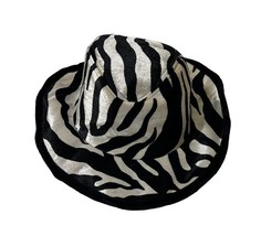 Black and White Zebra Stripe Hat Cap By Elope of Colorado Springs Fits Small/Med - £11.84 GBP
