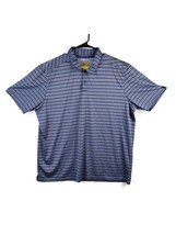 Oakley Performance Golf Polo Shirt Regular Fit Striped Blue Navy Mens Size XXL - £21.32 GBP