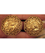 JOSE MARIA BARRERA Clip EARRINGS Retro VINTAGE BOLD MEDALLION Gold Tone - £38.88 GBP