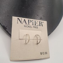 Napier Nickel Free Crescent Shaped silver-tone stud earrings - $11.40