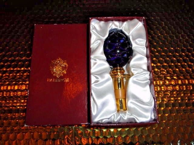 Primary image for Faberge Blue Crystal Pine Cone Bottle Stopper
