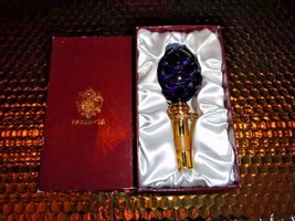 Faberge Blue Crystal Pine Cone Bottle Stopper - $350.00