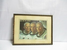Vintage Apollo 11 First Men On The Moon 1969 Picture Art 17 X 13 Frame - £42.93 GBP