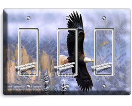 American bald eagle flying patriotic americana triple GFCI light switch ... - £13.36 GBP