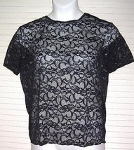 Victoria&#39;s Secret Lace Shell Top Black size Medium - £23.01 GBP