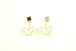 Hooped Motif and Butterfly Earrings - £43.82 GBP