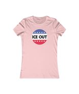 Ice Out Circular Logo Tee | Patriotic Stars red White Blue Women's T-Shirt - $29.39