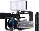 Ordro Az50 4K Video Night Vision Camcorder For Youtube, And 2 Batteries. - $175.98