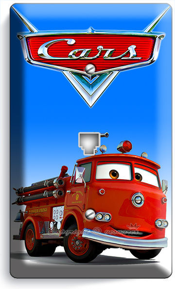 CARS RED FIRE TRUCK PHONE TELEPHONE WALL PLATE COVER BABY BOY BEDROOM ROOM DECOR