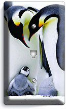 King Penguins Couple Cute Baby Phone Telephone Wall Plate Cover Room Home Decor - £8.08 GBP