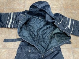 Vtg Snowmobile Suit BIG MAC Quilted Workwear Coveralls Large Hood Blue L... - £163.36 GBP