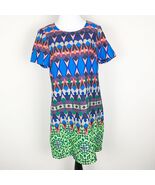 J. Crew Womens Shift Dress Geometric Multicolor Size 6 Short Sleeve Zip ... - €15,60 EUR
