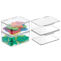mDesign Plastic Playroom and Gaming Storage Organizer Box Containers with Hinged - £48.24 GBP