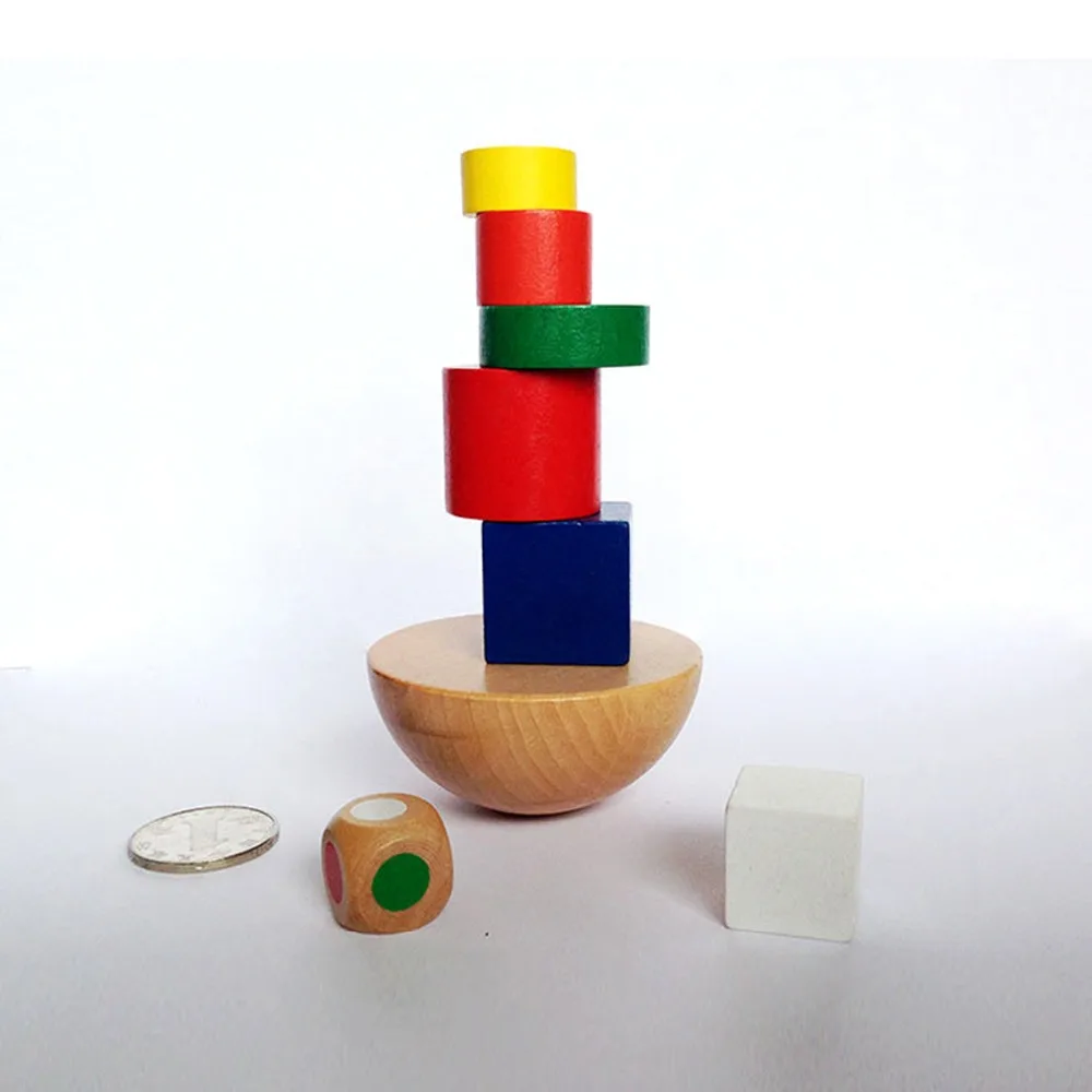 Play 8 pcs/set Wooden Geometric Balance Blocks Play Montessori Game   Fun Play F - £23.23 GBP