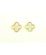 Mini Gold Mother of Pearl Motif earrings - $41.16 CAD