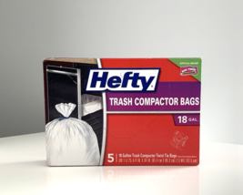 Hefty Trash Compactor Bags with Twist Ties, 5 Count of 18 GAL Bags, 1 Box - $443.71 MXN