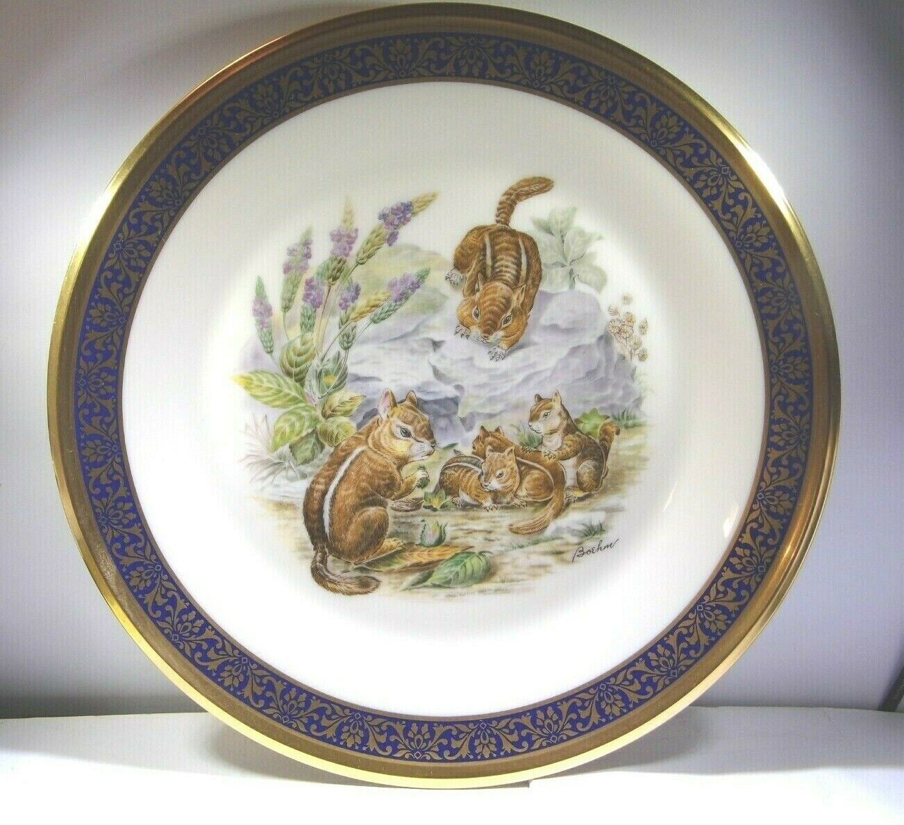 Eastern Chipmunks Woodland Wildlife by Lenox Boehm 1976 Collectible Plate Boxed - $75.99
