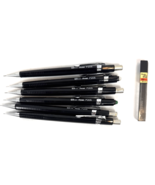 Vintage Mechanical Pencil Lot &amp; Lead Pentel P205 0.5mm Black Japan  - $48.00