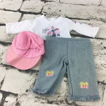 18” Doll Clothes Lot Of 3 Butterfly Fringe Jeans Daisey Top Pink Ball Cap Flaw - £7.75 GBP