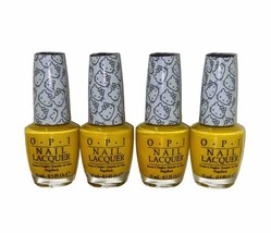 (4) Pack!!! Opi Nail Lacquer “My Twin Mimmy“ H88 Hello Kitty Yellow 0.5 Oz - £22.37 GBP