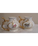 3 Vintage Floral Antique Fine Porcelain  Mug Cups, Made in Czechoslovakia - $75.50