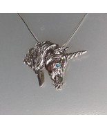 UNICORN necklace sterling silver pendant &amp; chain  Made in USA HANDMADE b... - £73.50 GBP