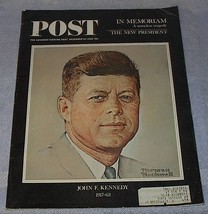 Saturday Evening Post December 1963 Norman Rockwell cover John Kennedy - £6.35 GBP