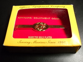 Officers Equipment Company Anodized Tie Bar Gold Plate USMC Unused Original Box - £6.38 GBP